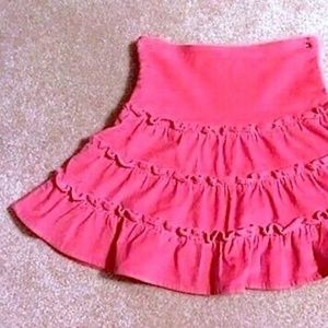 Tommy Hilfiger Girl's Pink Corduroy Tier Skirt Size 10